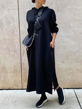 Hoodiekleid mit schrägen Taschen