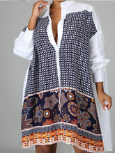 Printed Collar Shirt Dress