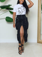 Cargo-Taschen-Reißverschlussrock