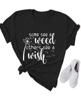 Camiseta con estampado de letras "Wish"