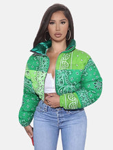 Printed Padded Puffer Short Coat