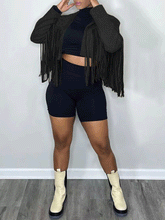 Abrigo informal con borlas y cremallera