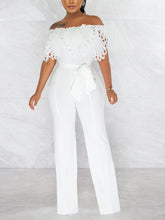 Off Shoulder Hollow Out Jumpsuit