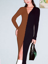 Vestido estilo suéter con bloques de color Shoko