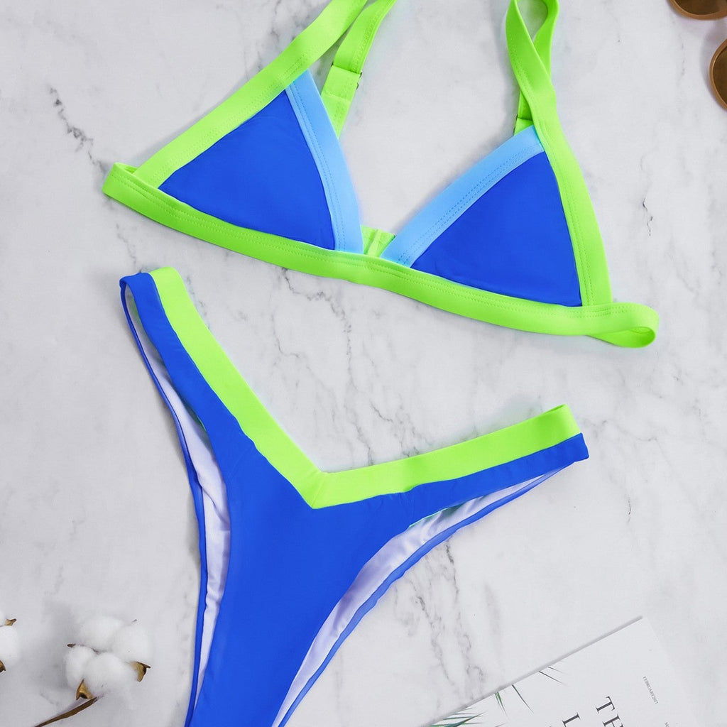 Ocevara - Multi-Colored Pixel Color block Bikini