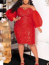 Paillettenbesetztes Midi-Ferienkleid mit Schlauch