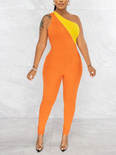 Figurbetonter Jumpsuit mit Reißverschluss und Patchwork-Muster