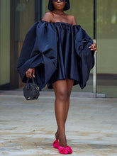 Off Shoulder Lantern Sleeve Dress