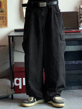 Herren-Cargo-Jeans mit gepatchten Taschen und geradem Bein