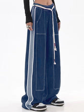 Baggy-Boyfriendjeans im Patchwork-Look in dunkler Waschung