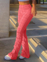 Pantalones elásticos apilados de cintura alta