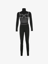 Conjunto de manga larga con estampado monocromático