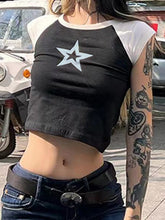Crop-Top mit Raglanärmeln und Sternen