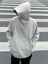 Patchwork-Kapuzenpullover mit Knopfleiste für Herren