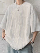 Camiseta plisada de manga corta para hombre