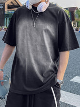 Camiseta de manga corta teñida vintage para hombre