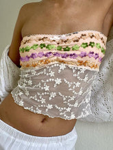Bandeau-Top mit Patchwork-Blumenspitze