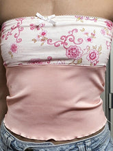 Top bandeau con estampado floral de patchwork