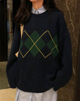 Vintage Argyle Pullover Sweater