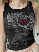 Crop-Tanktop mit Herz-Strass