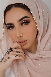 Bufanda tipo chal con diamantes de imitación