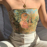 Top corsé vintage con cordones de la Reina de Versalles