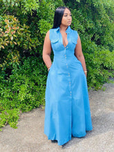 Lässiges ärmelloses Hemdkleid mit Knöpfen