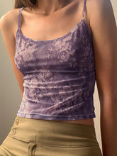 Kurzes Camisole-Oberteil aus Netzstoff mit Blumenmuster