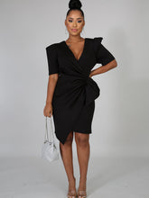 V Neck Ruffle Midi Dress