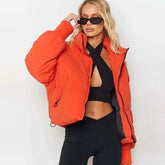 Long Sleeve Puffer Jacket - Burnt Orange