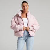 Long Sleeve Puffer Jacket - Pink