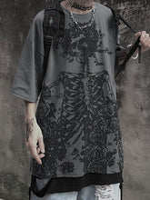 T-Shirt mit Rosen-Totenkopf-Print für Herren