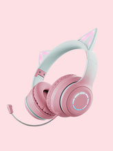 Luminous Gradient Cat Ear Bluetooth Headphone With Mic