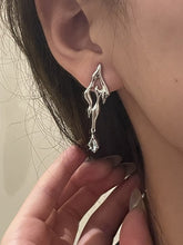 Pendientes irregulares con decoración de diamantes de imitación