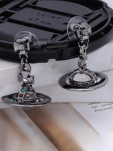 Pendientes colgantes con forma de cruz y planeta de bola de cristal