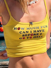 Letter Printed Crop Cami Top