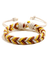 Pulsera de cuerda trenzada con bloques de color