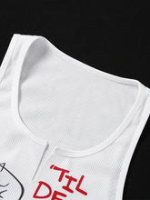 Skull Ribbed Cropped Tank Top