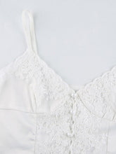 Button Up Lace Crop Cami Top