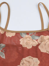 Top corto de malla estampada