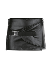 Mikro-Minirock aus PU mit Schnallengürtel