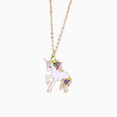 Collar con colgante de unicornio infantil dorado con cierre de velcro - Dorado