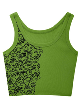 Kurzes Tanktop mit Draft Face-Print