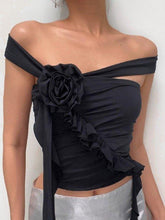 Bandeau-Top mit Blumenverzierung
