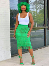 Fransenrock mit hoher Taille