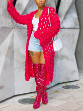 Strickjacke mit Hohlsaum aus Wolle