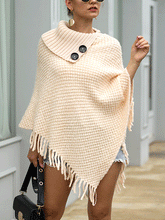 Top de punto con dobladillo de borlas y botones