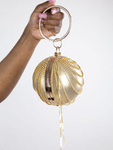 Clutch con cadena de diamantes de imitación