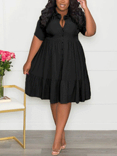 V-neck Lapels A-line Mini Dress