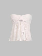 Top de tubo bordado con nudo en la parte delantera